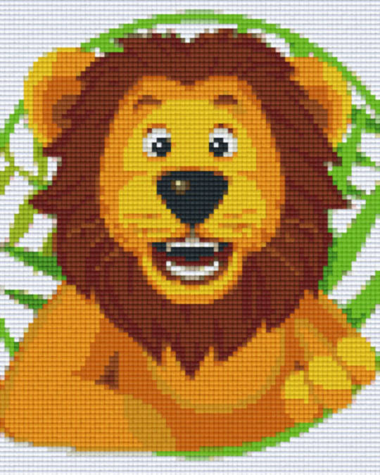 Lion Four [4] Baseplate PixelHobby Mini-mosaic Art Kit